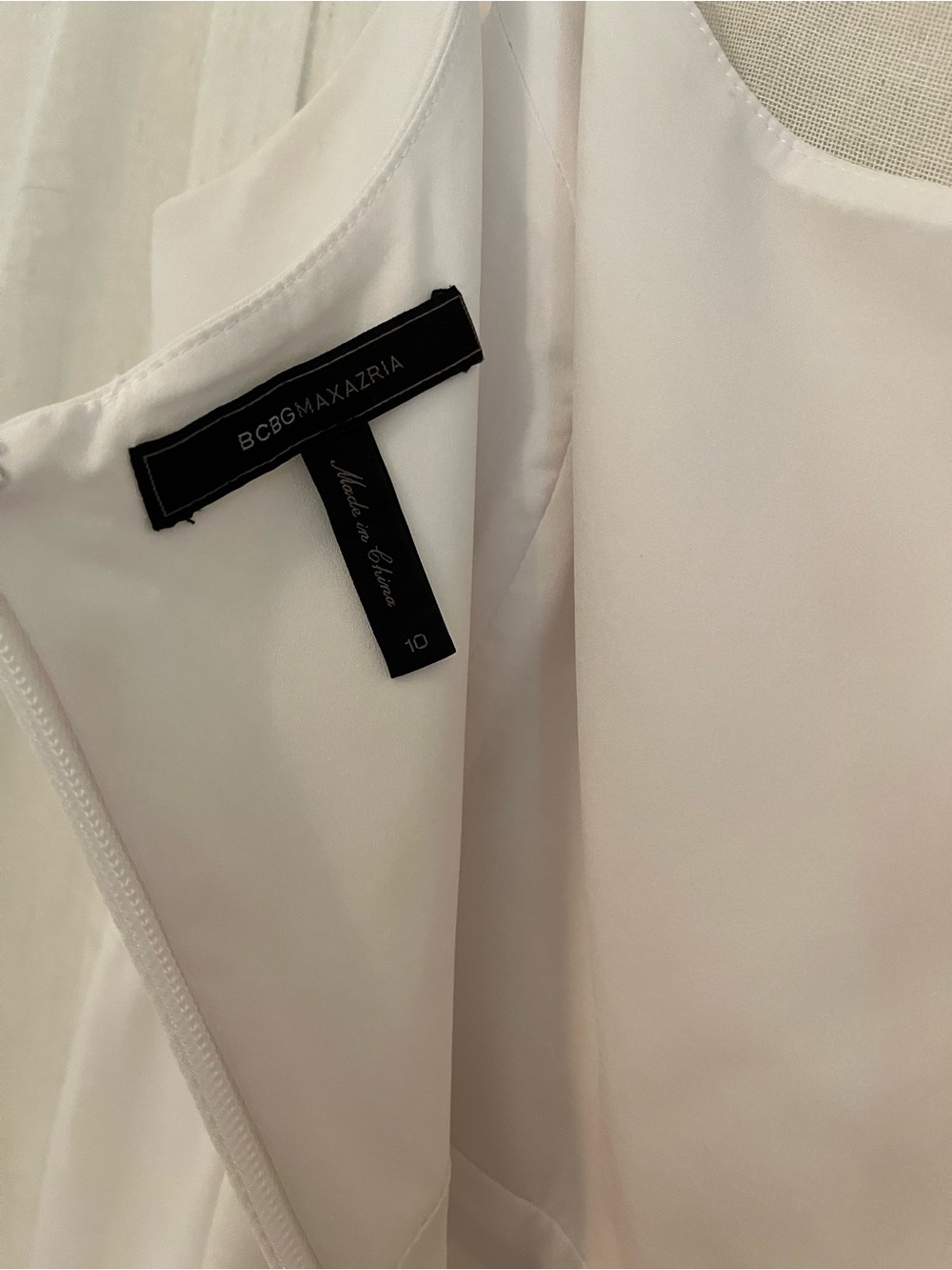 BCBGMaxAzria 2 Piece White Jumpsuit with Sheer Pleated Long Sleeve Cover-Up - Picture 5 of 9